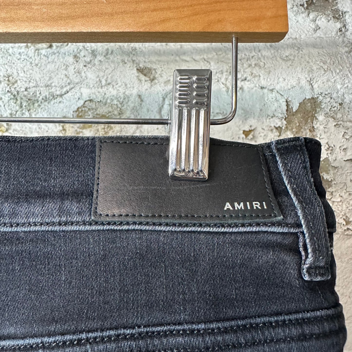 Amiri MX1 Brown Plaid Flannel Black Denim Jeans Sz 34