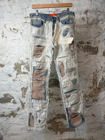 Who Decides War Blue Layered Jeans Sz 30