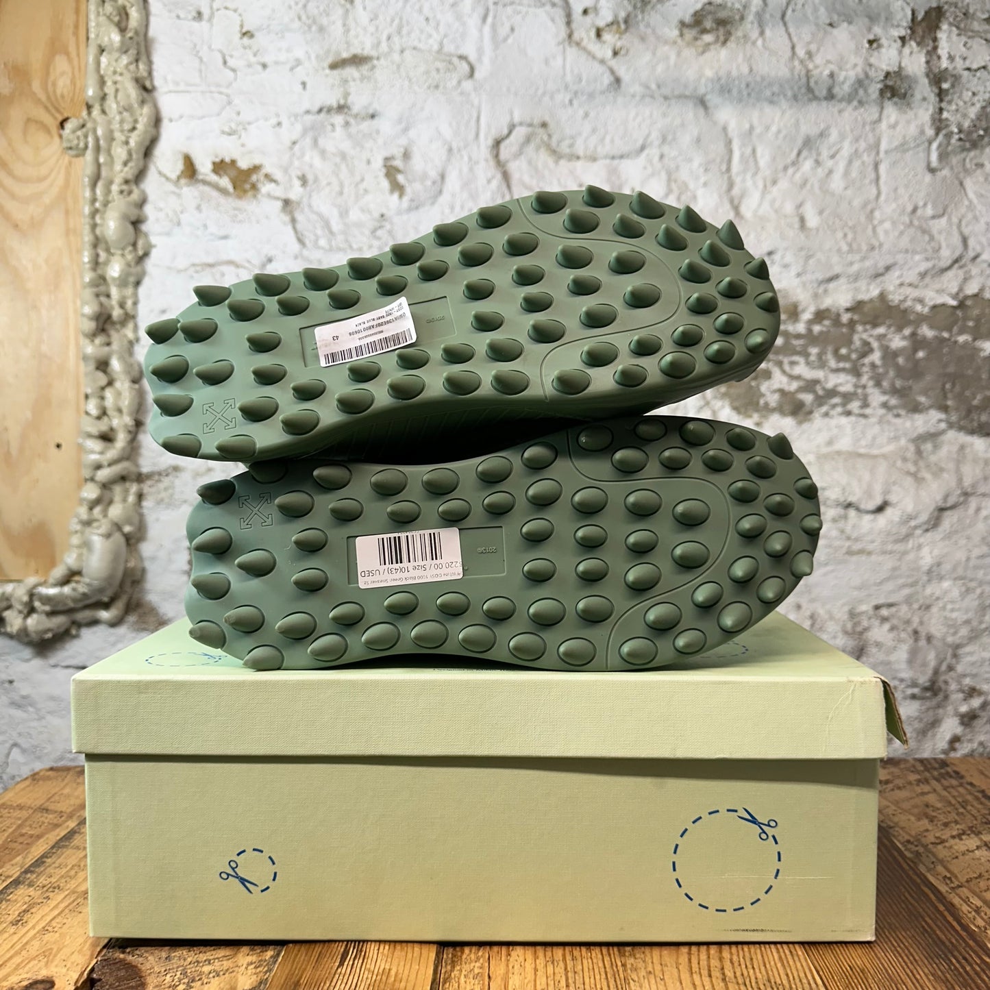 Off-White ODSY 1000 Black Green Sneaker Sz 10 (43)