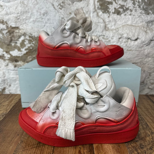 Lanvin Curb White Red Dyed Sneaker Sz 9 (42)
