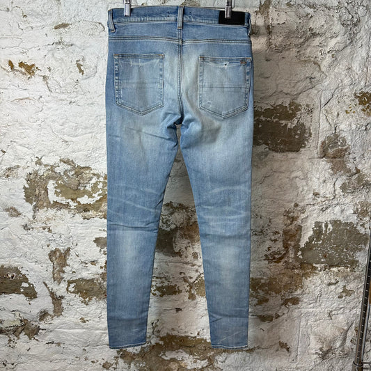 Amiri MX1 Brown Suede Blue Denim Jeans Sz 31