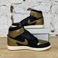 Air Jordan 1 High Black Metallic Gold Sz 12 DS