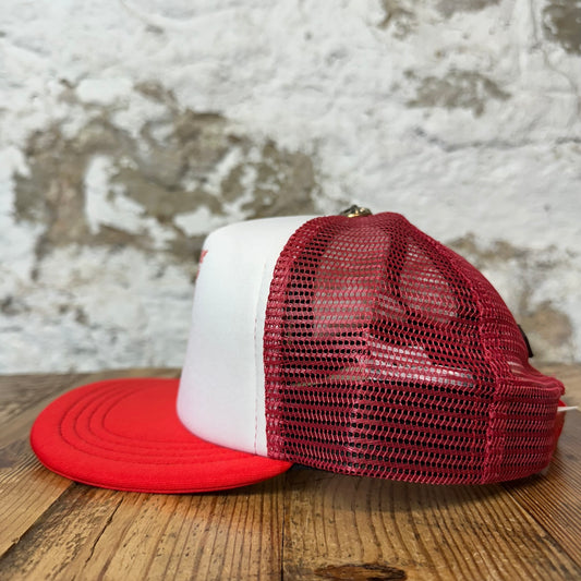 Chrome Hearts Red White Eyechart Trucker Hat