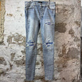 Amiri MX1 Tie Dye Washed Blue Denim Jeans Sz 38