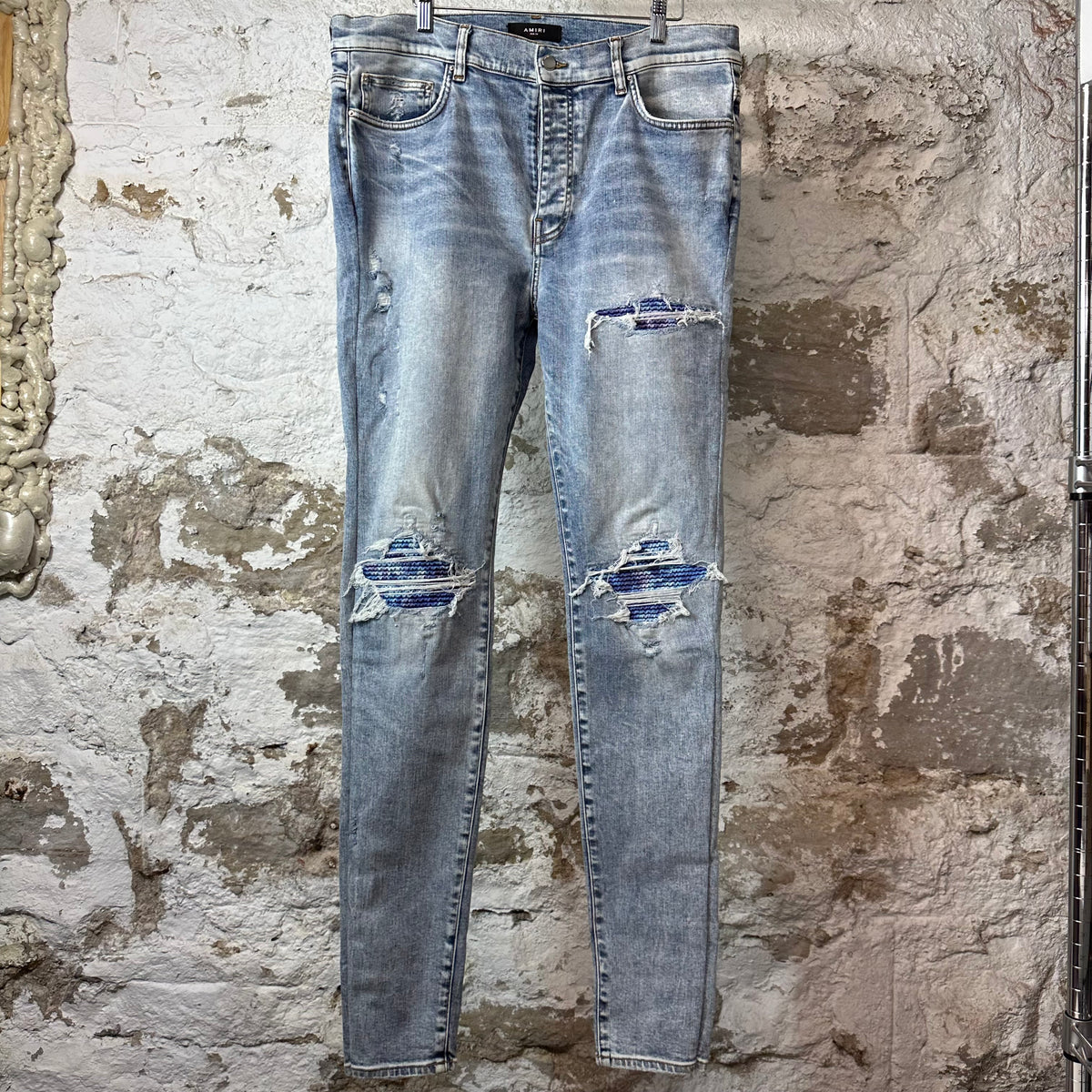 Amiri MX1 Tie Dye Washed Blue Denim Jeans Sz 38