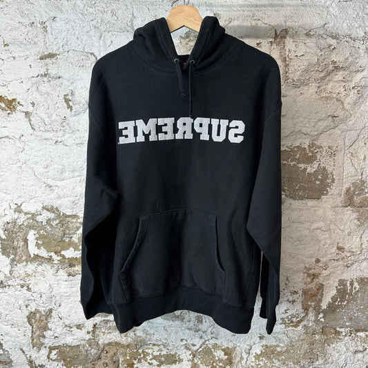 Supreme Grey Spellout Hoodie Black Sz M