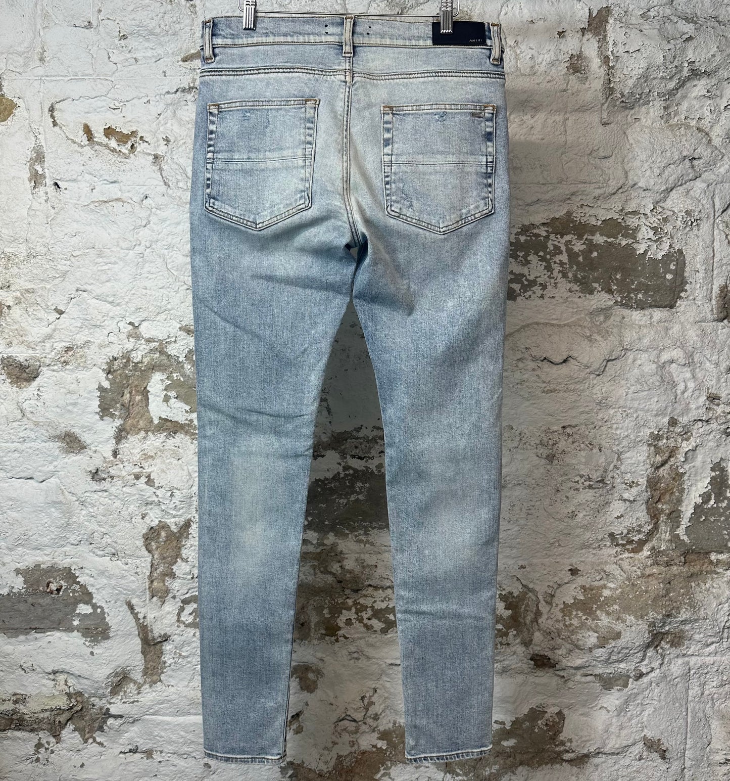 Amiri Plain Washed Blue Denim Jeans Sz 33