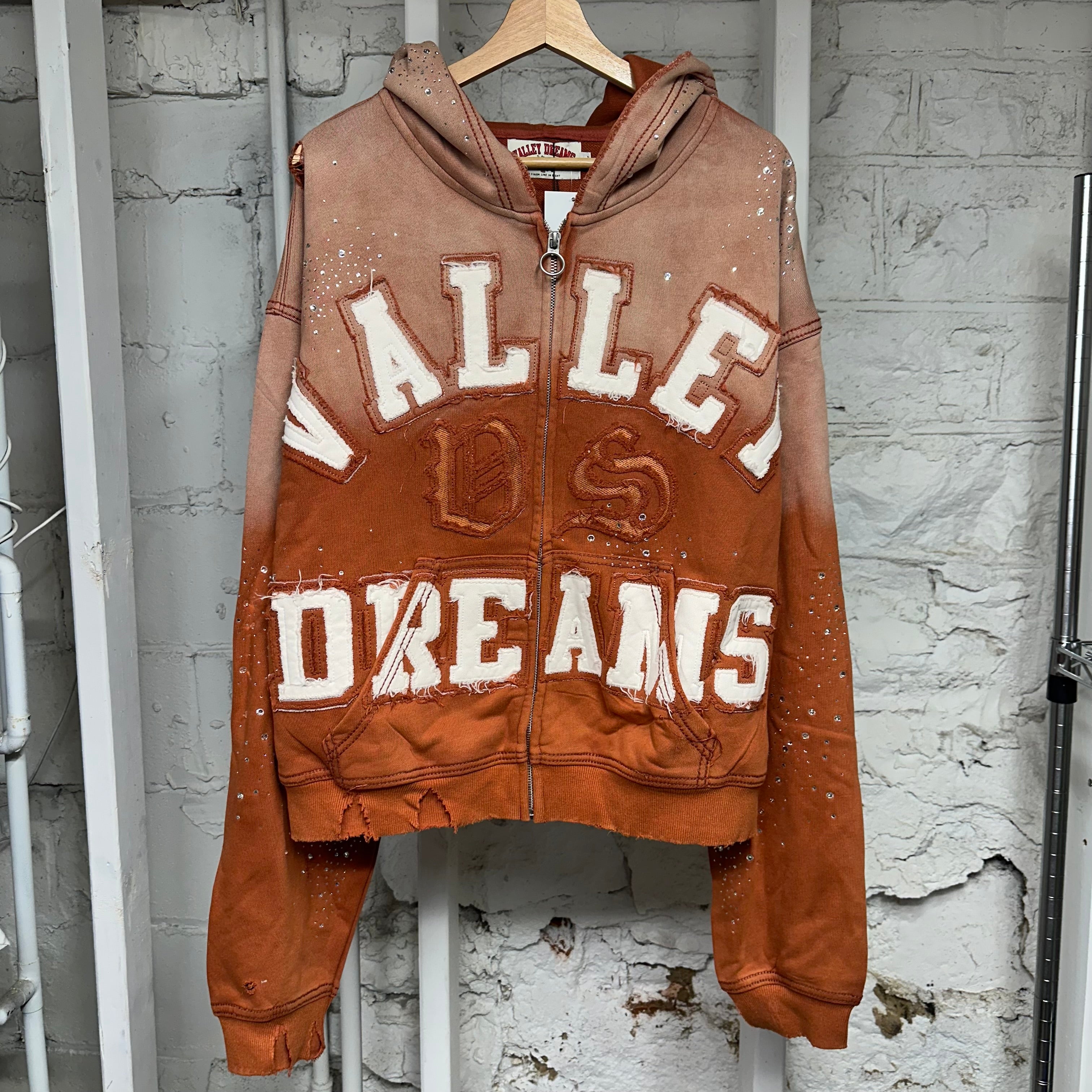 Vale Forever Classico Orange Zip-Up Hoodie Sz XL DS