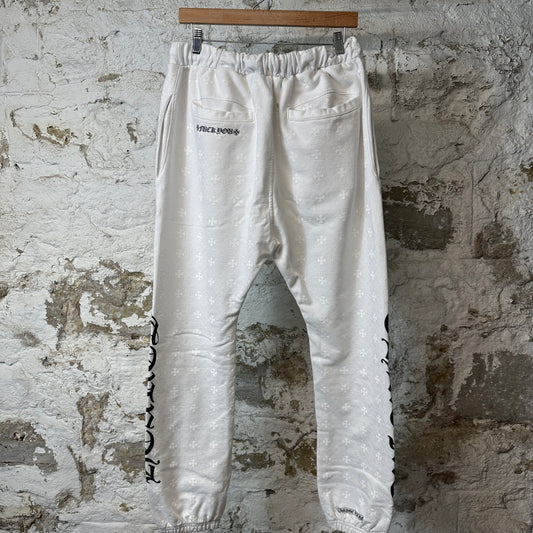 Chrome Hearts White Monogram Crosses Sweatpants Sz L