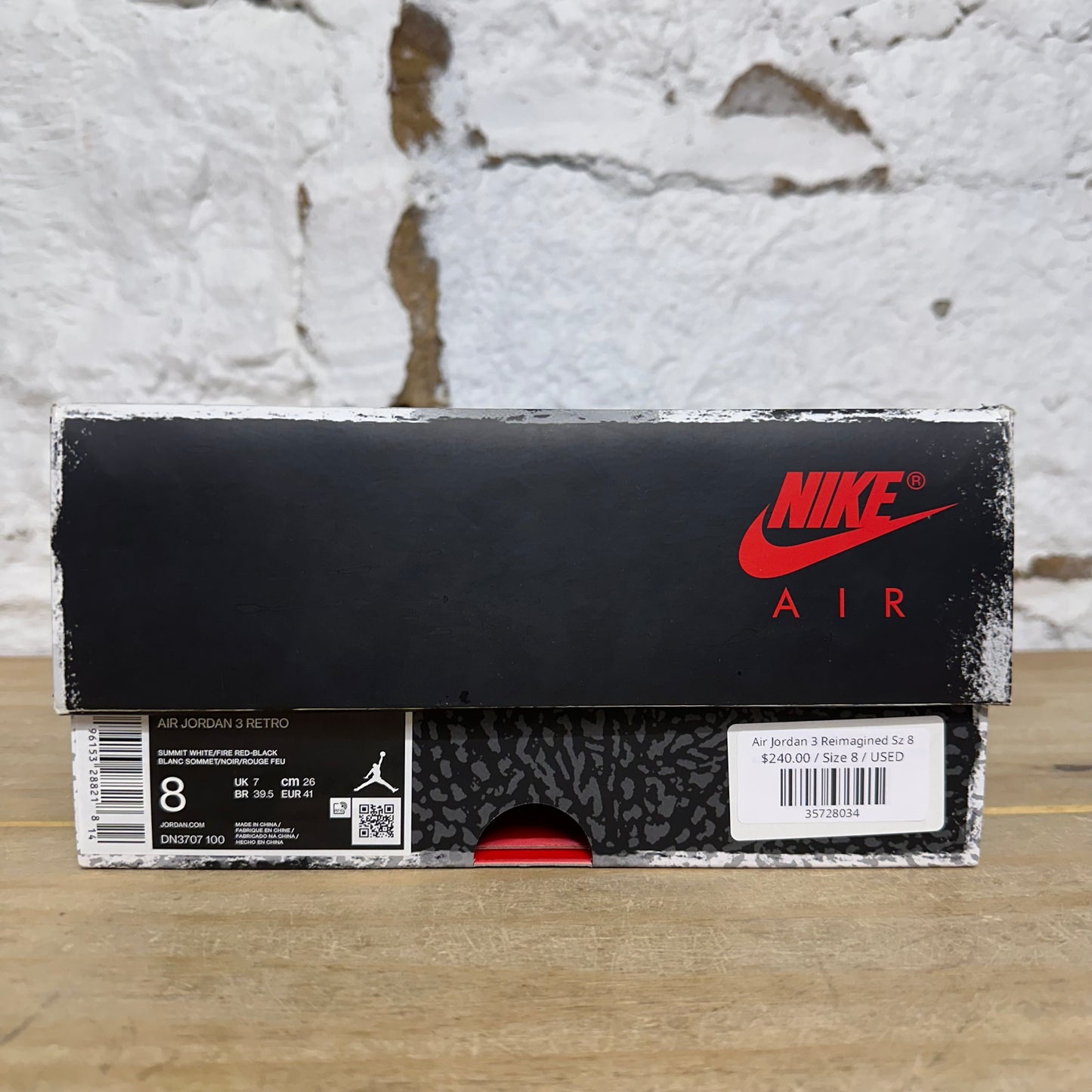 Air Jordan 3 White Cement Reimagined Sz 8