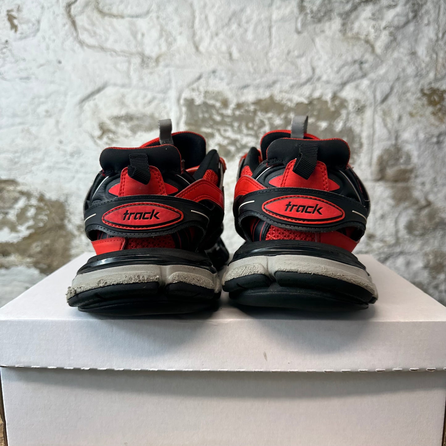 Balenciaga Track Runner Black Red Grey Sneaker Sz 8 (41)