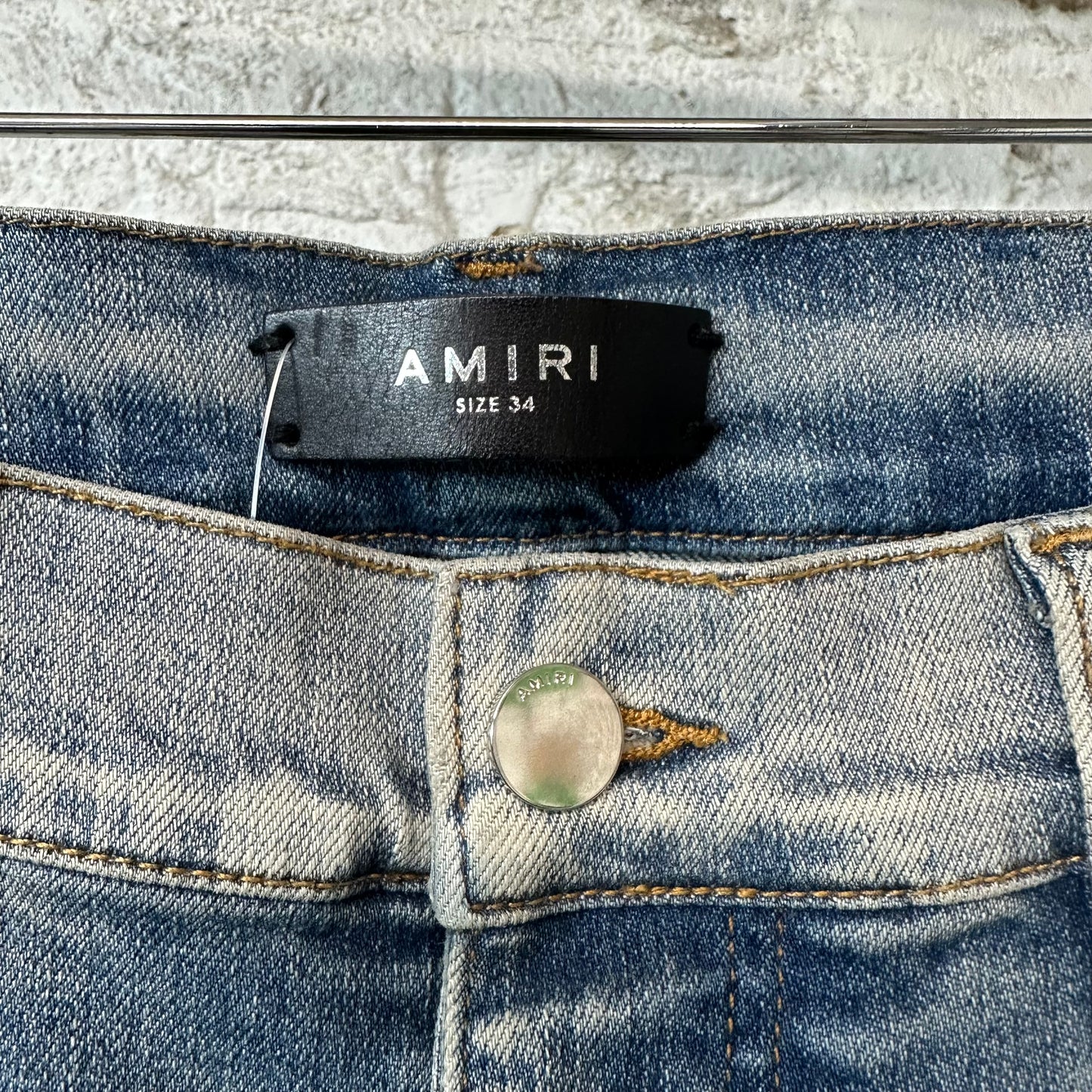 Amiri Multicolor Paisley Blue Denim Jeans Sz 34