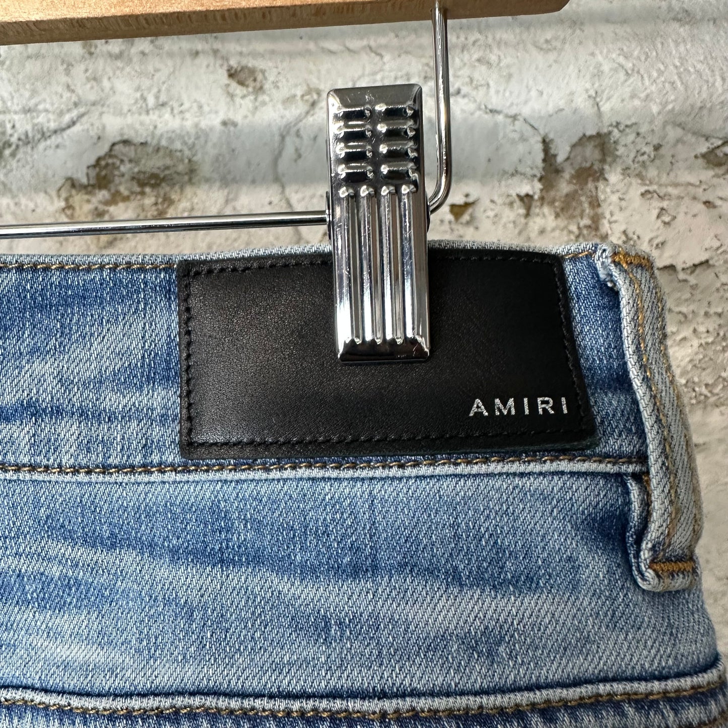 Amiri MX1 Blue Tan Mohair Blue Denim Jeans Sz 31