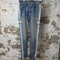 Amiri White MA Stripe Blue Denim Jeans Sz 32