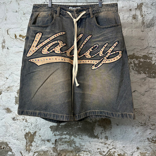 Vale Skittle Blue Jean Shorts Sz 32
