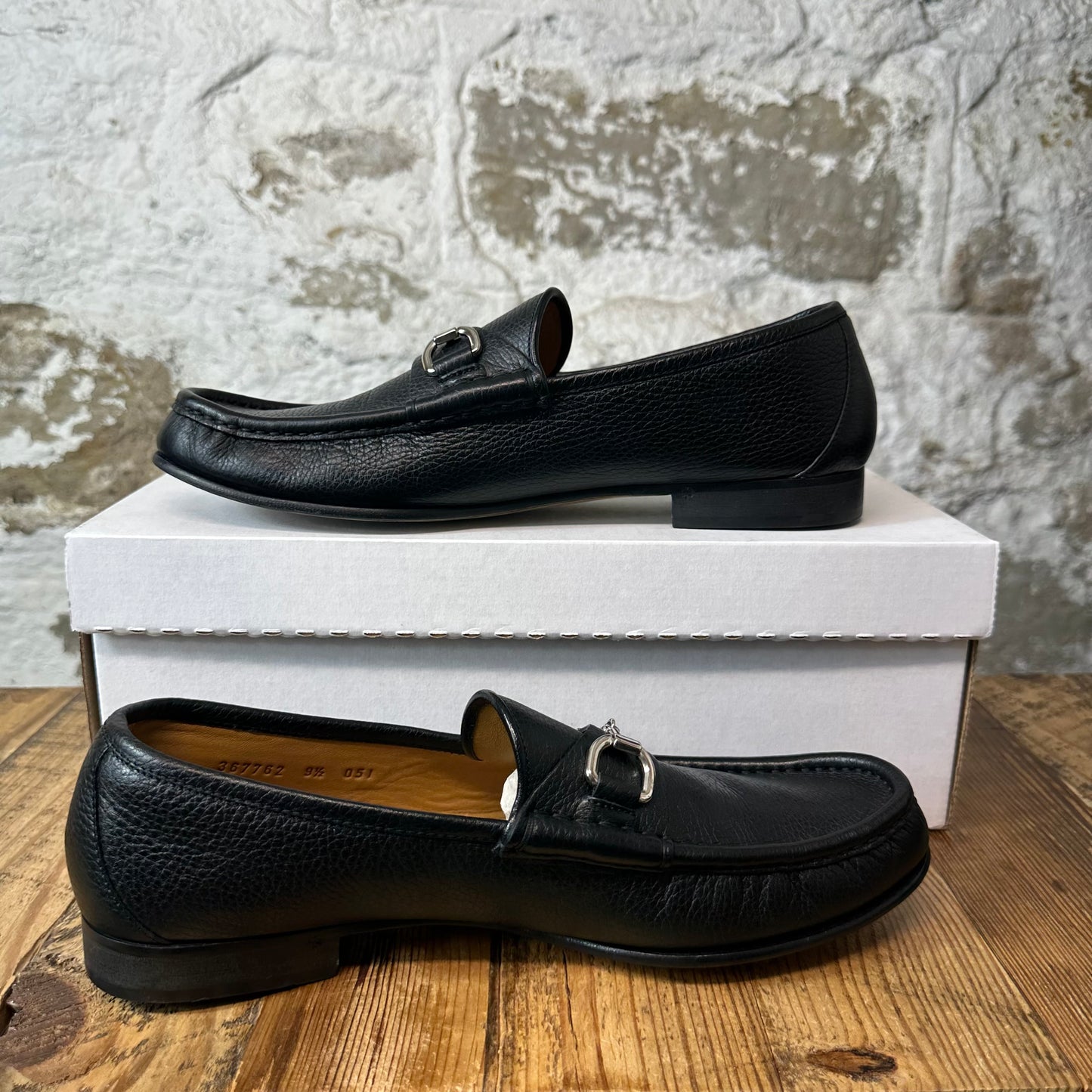 Gucci Horsebit Black Leather Loafer Sz 9.5
