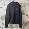 Amiri Red Embroidered Stagger Spell Hoodie Black Sz M