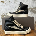 Rick Owens High Vintage Black Leather Milk Sneaker Sz 6.5 (39)