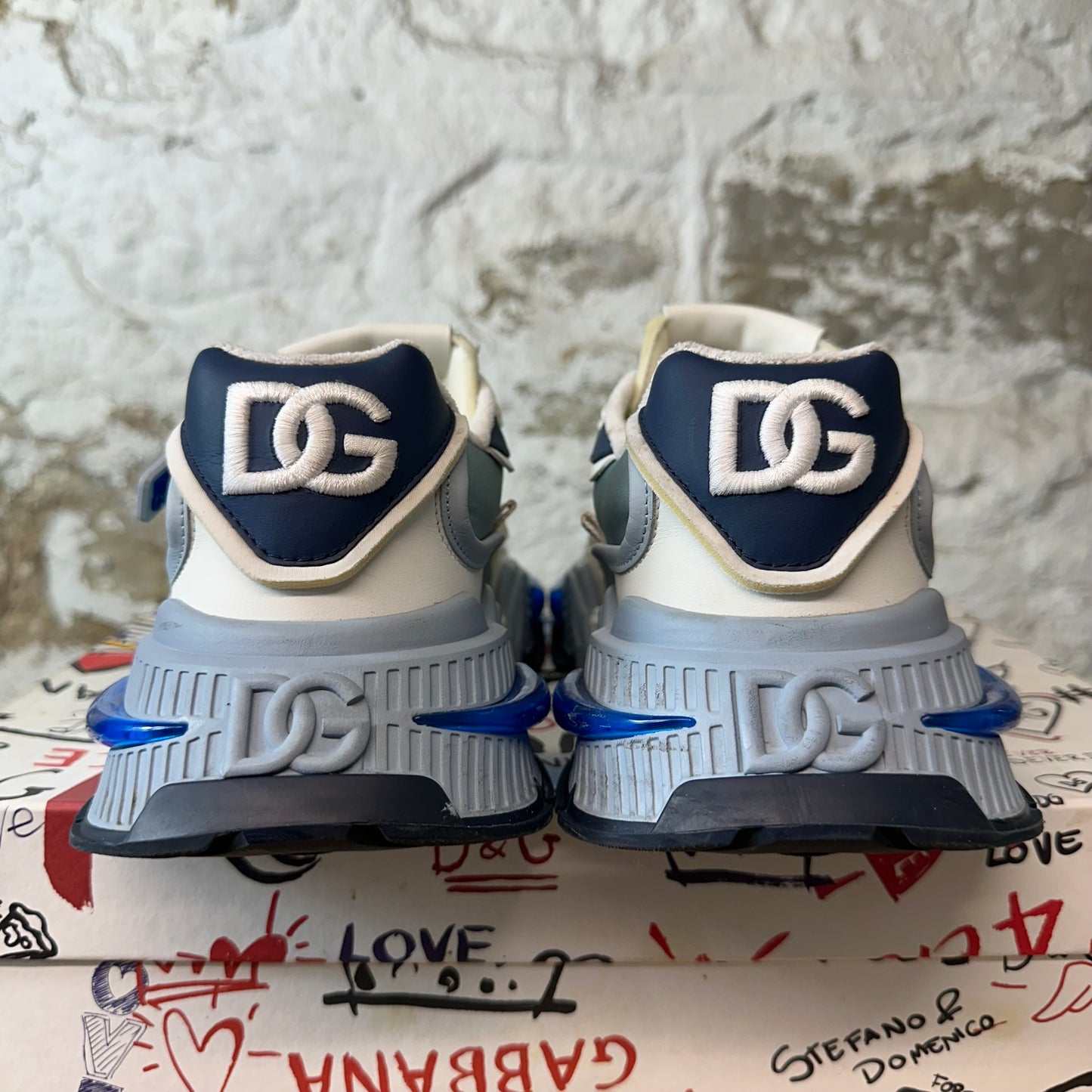 Dolce Gabbana White Blue Daymaster Sneaker Sz 9 (42)