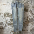 Amiri Plain Washed Blue Denim Jeans Sz 34