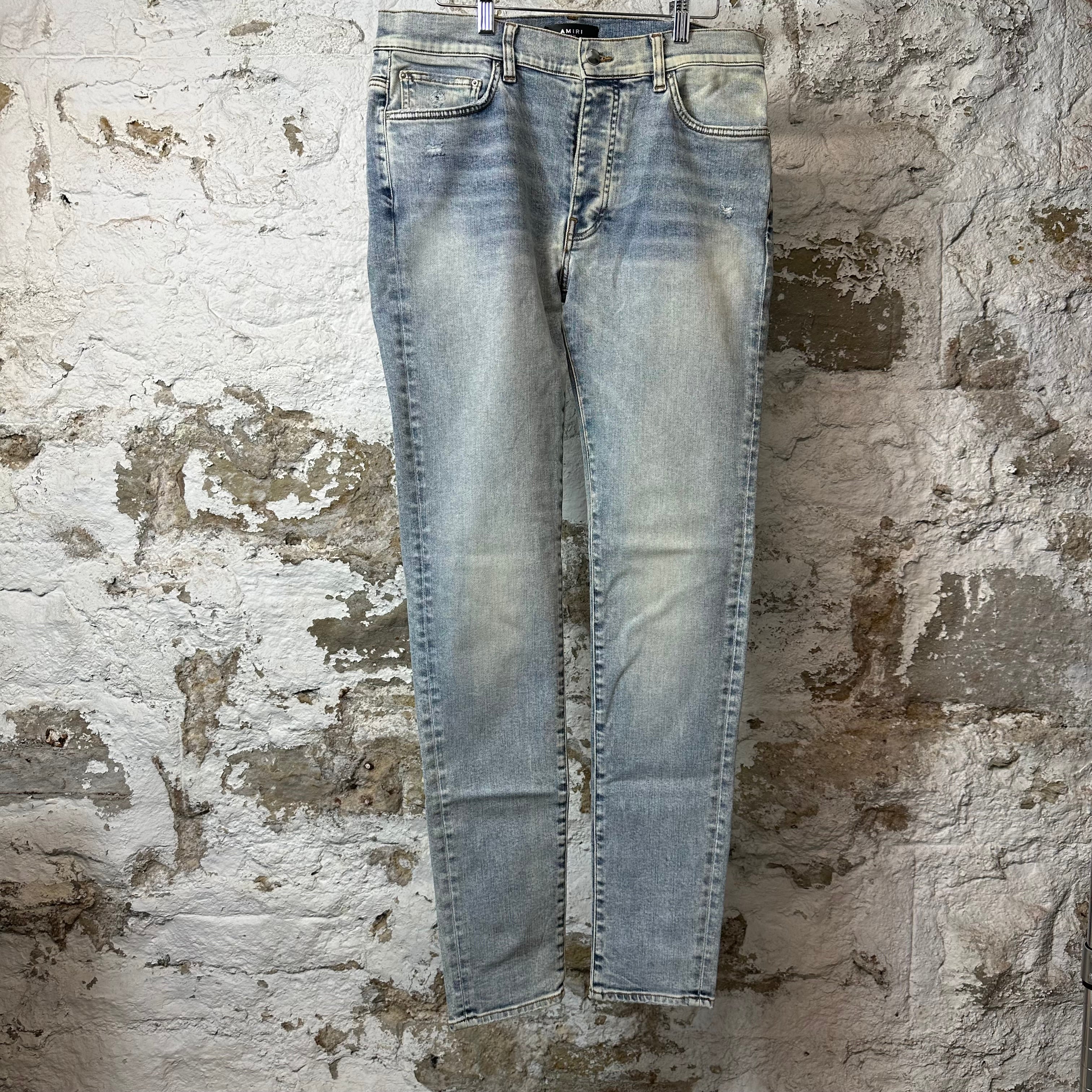Amiri Plain Washed Blue Denim Jeans Sz 34