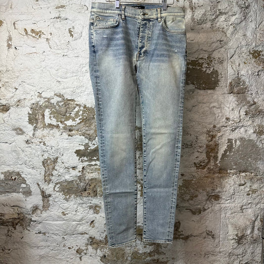 Amiri Plain Washed Blue Denim Jeans Sz 34