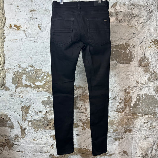 Amiri MX1 Brown Suede Black Denim Jeans Sz 32