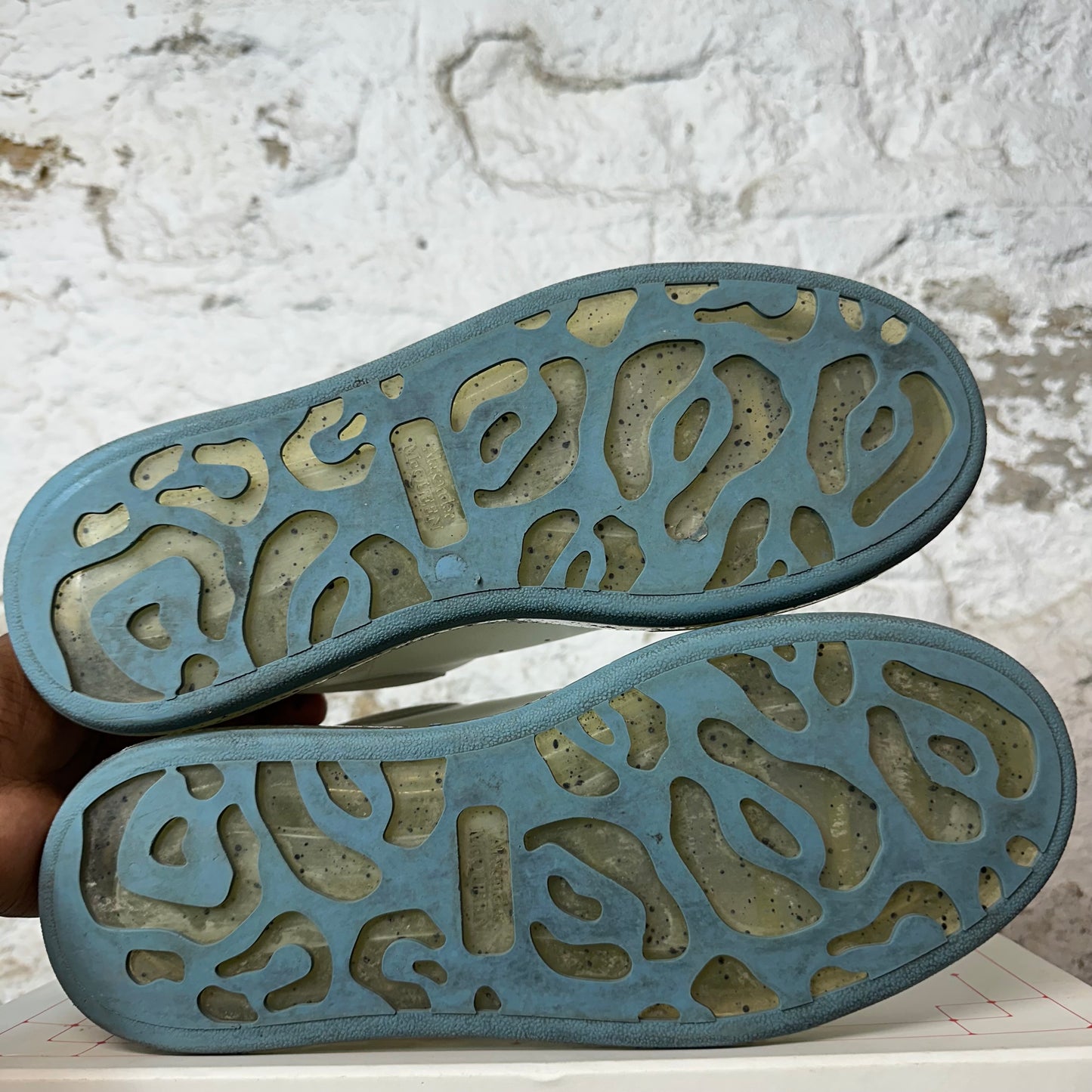 Alexander Mcqueen Grey Suede Tab Paint Splatter Sole Sneaker Sz 10 (43)