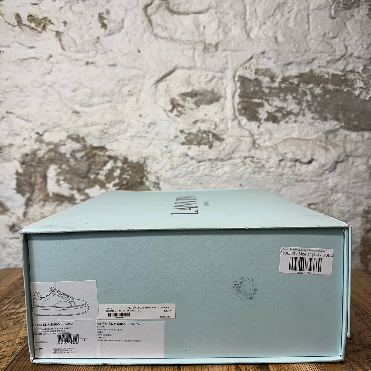 Lanvin Future Curb Red Suede Sneaker Sz 11 (44)