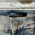 Amiri White Stripe Acid Wash Blue Denim Jeans Sz 30