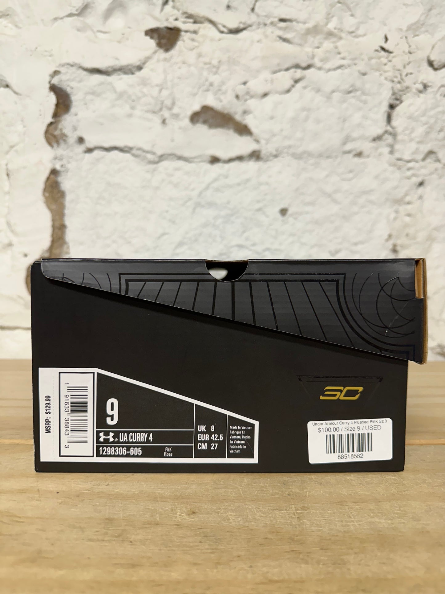 Under Armour Curry 4 Flushed Pink Sz 9