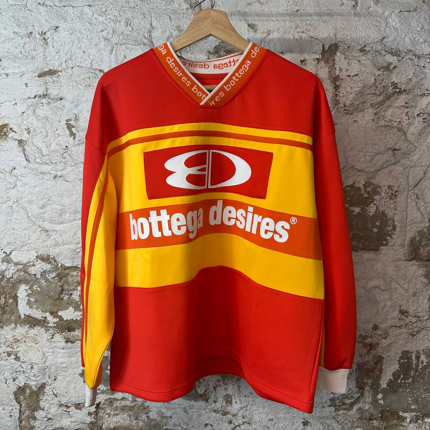 Bottega Desires Red Yellow Hockey Jersey Sz M