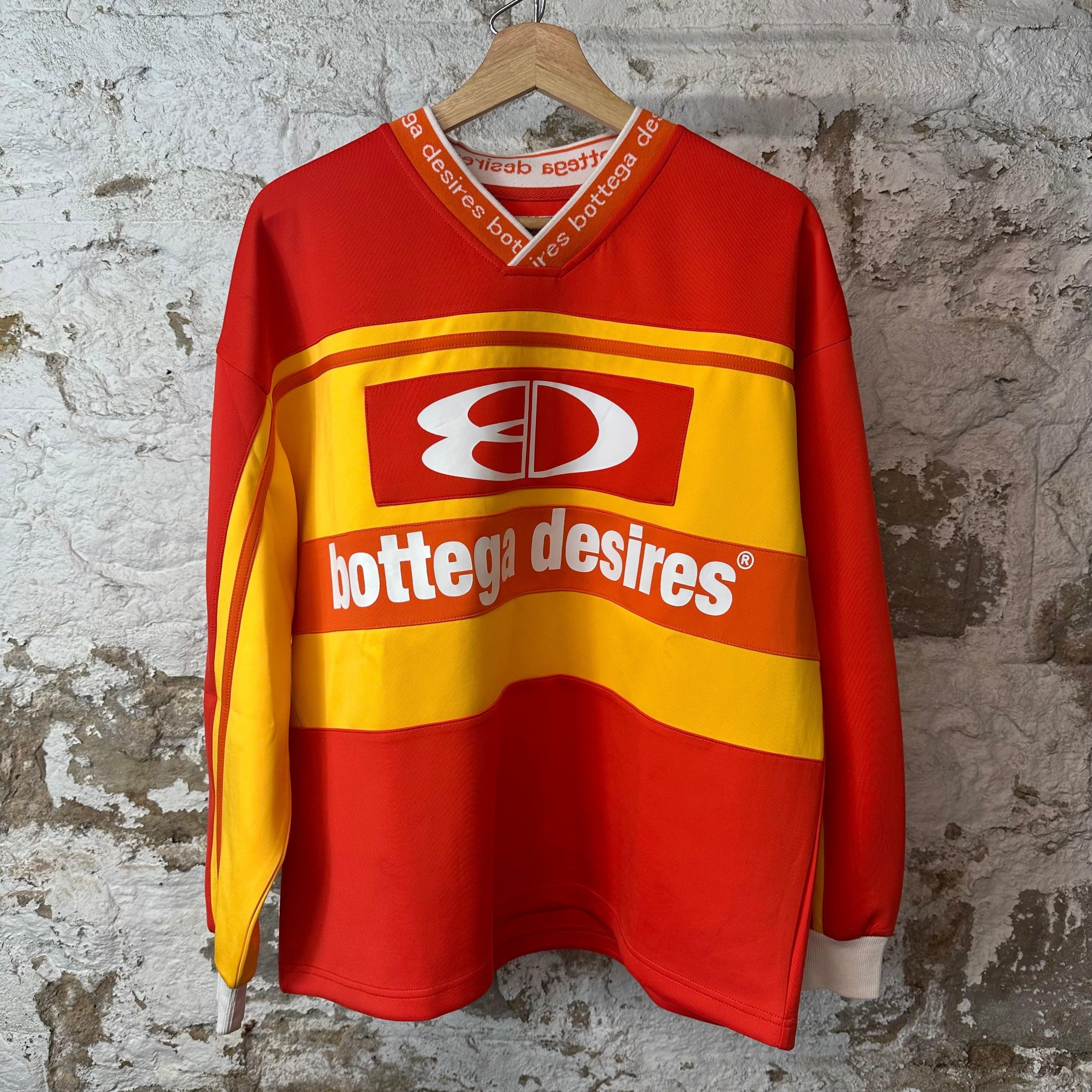 Bottega Desires Red Yellow Hockey Jersey Sz M