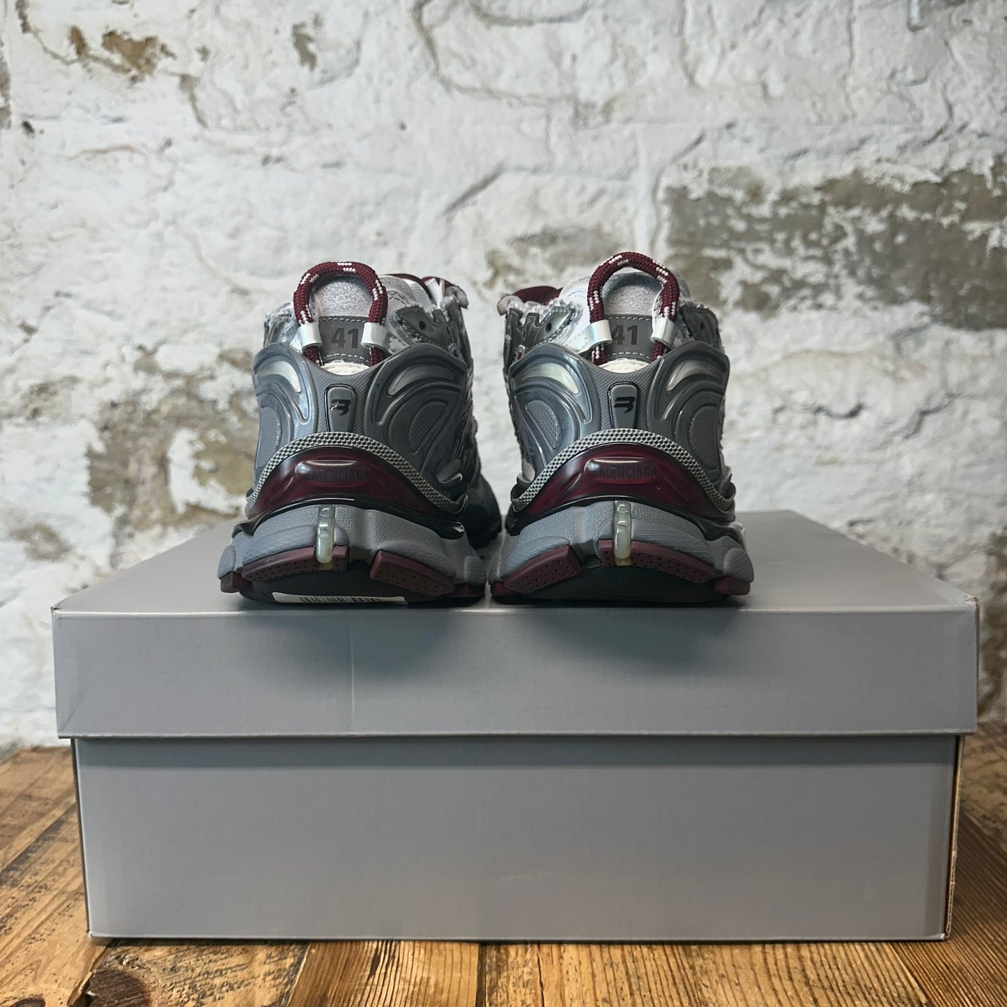 Balenciaga Runner Burgundy White Grey Sneaker DS
