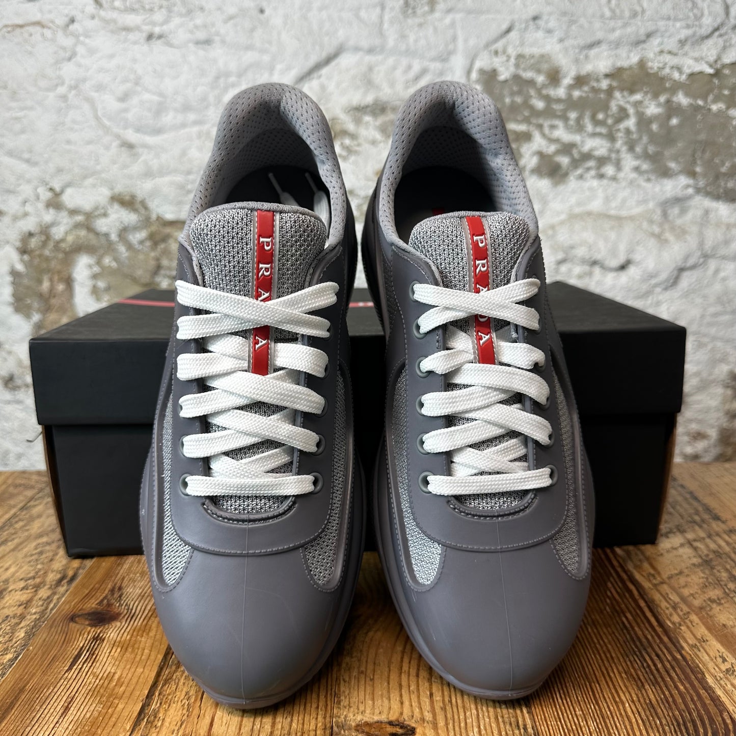 Prada Americas Cup Grey Rubber Sneaker Sz 9 (42)