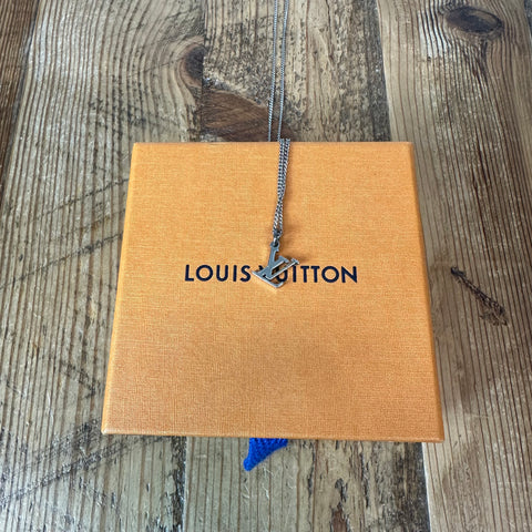 Louis Vuitton Silver Pendant Necklace W/ Box