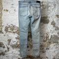 Amiri MX1 Green Suede Blue Denim Jeans Sz 34