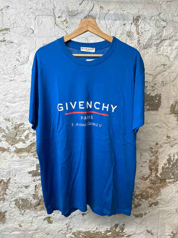 Givenchy Paris Avenue T-shirt Blue Sz S