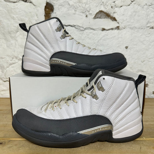 Air Jordan 12 White Dark Grey Sz 10