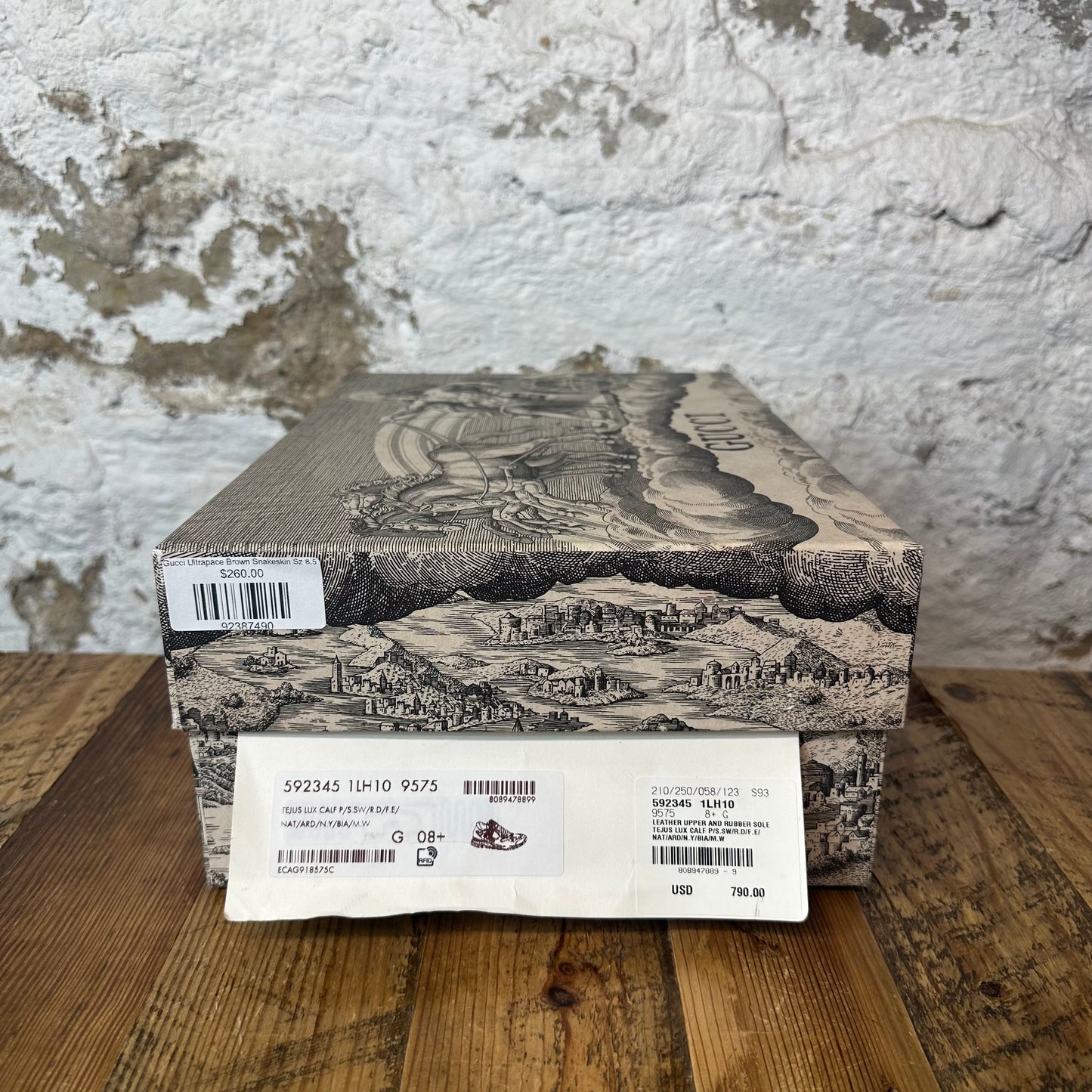 Gucci Ultrapace Brown Snakeskin Sz 8.5