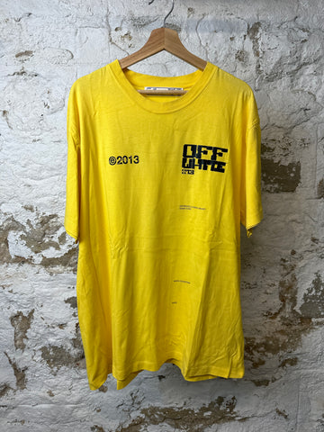 Off White Yellow Tech Marker T-shirt Sz S