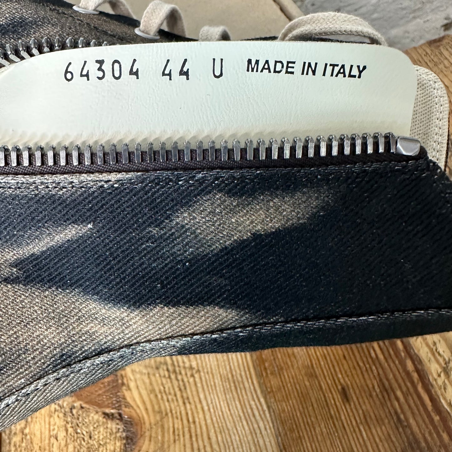 Rick Owens High Black Terra Milk Sneaker Sz 11 (44) DS