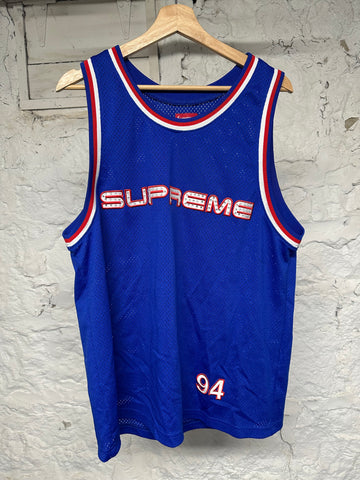Supreme Blue Red Basketball Jersey Sz M