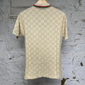 Gucci GG Monogram Cream Polo Sz S