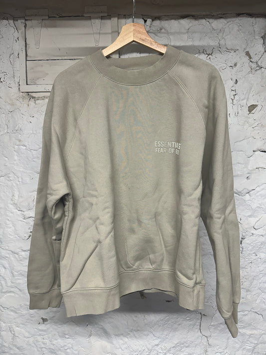 FOG Essentials Small Logo Tan Crewneck Sz M