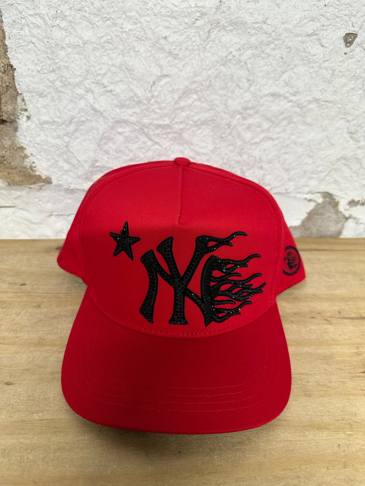 Hellstar NY Yankees Red Rhinestone Snapback Hat DS
