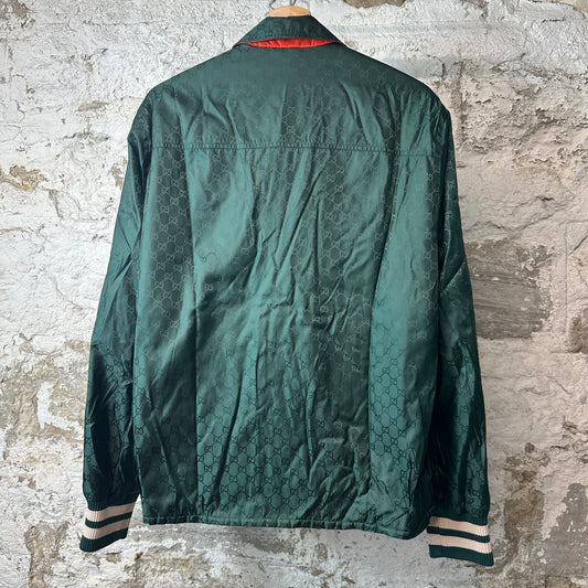 Gucci Green GG Monogram Nylon Reversible Jacket Sz S (46)