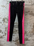 Amiri Pink Stripe Black Denim Jeans Sz 31