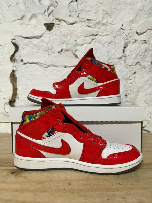 Air Jordan 1 Mid Red Barcelona Sz 8.5
