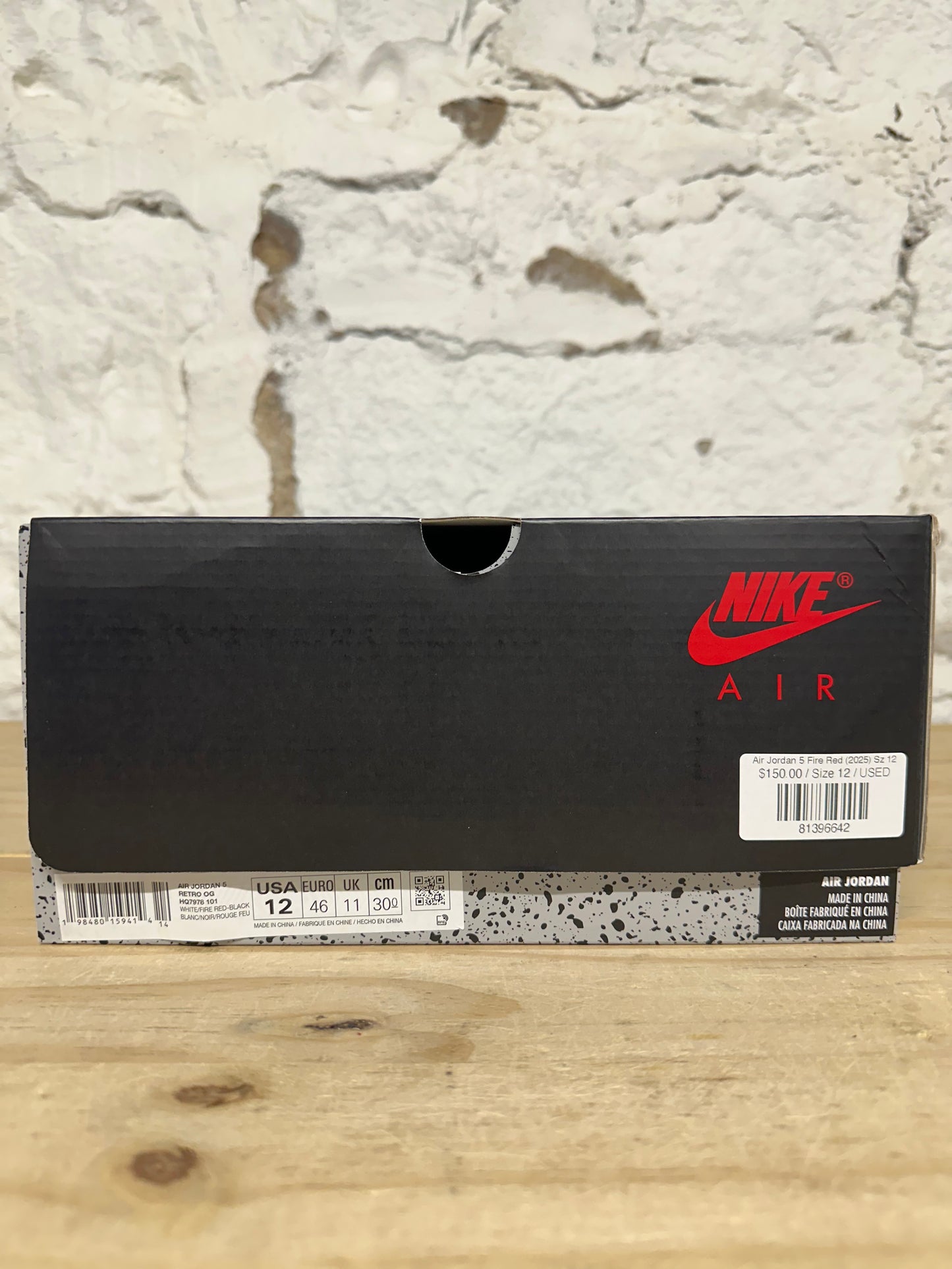 Air Jordan 5 Fire Red Black Tongue (2025) Sz 12